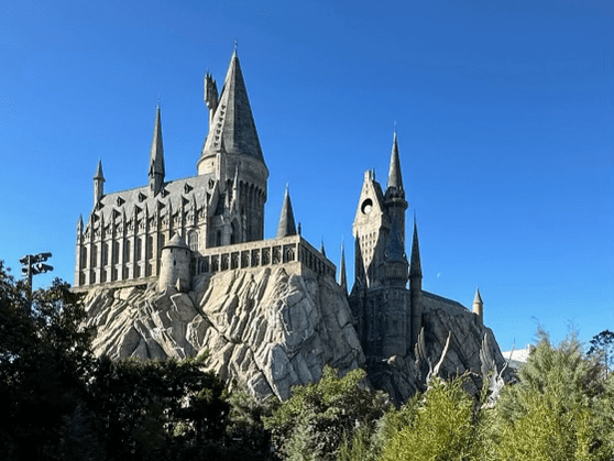 Hogwarts castle viewed from afar houses one of the best rides at Universal Orlando