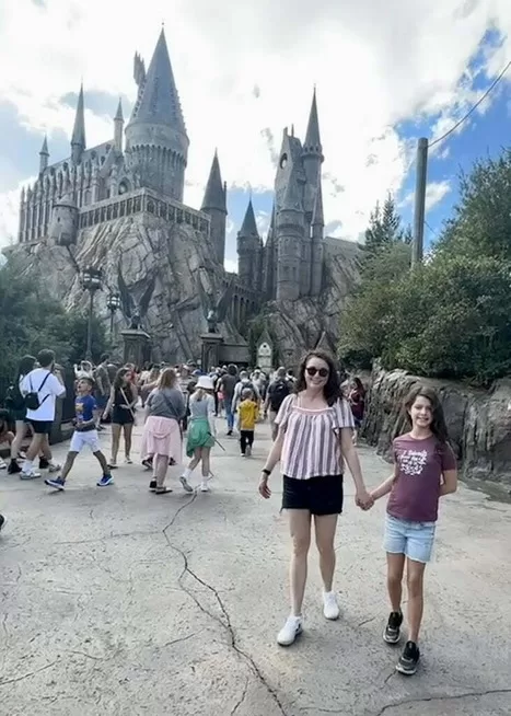 Mother and daughter from Adventurous Tastes walking at Universal Florida