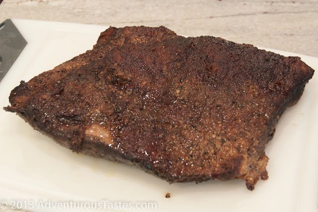 Cooked brisket fresh out of the masterbuilt smoker