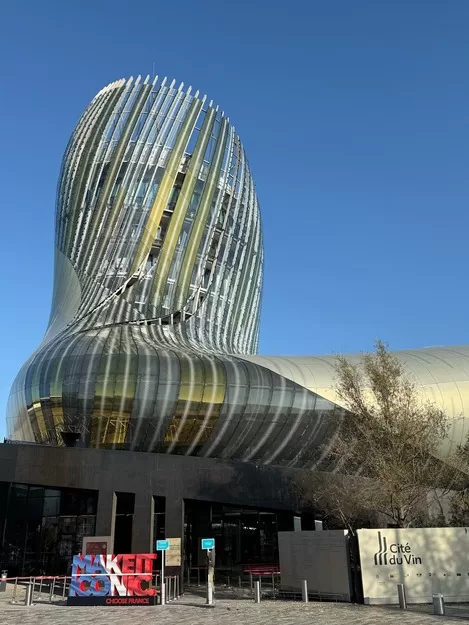 The outside entrance of the Cite du Vin museum one of the best things to do in Bordeaux