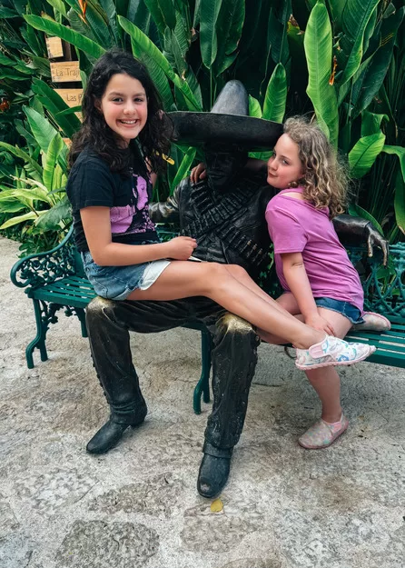 Two girls enjoying their visit to Mexico's Xcaret Resort