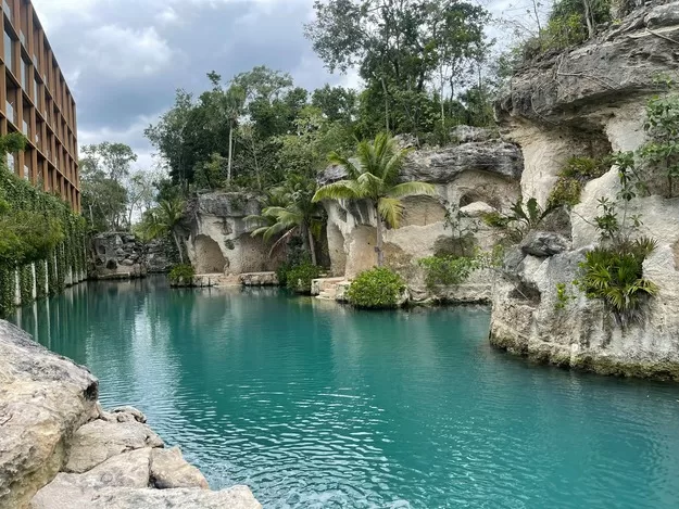 Beautiful water feature at Xcaret Hotels. Photo by Luard Mercado