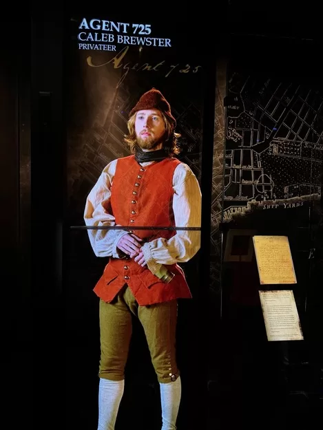 Exhibit of a revolutionary war spy at the Spy Museum in Washington DC