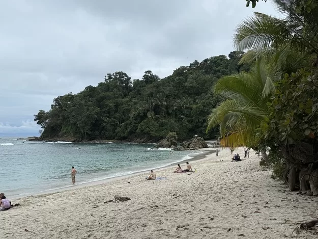 Tropical beach on a cloudy day near Arenas del Mar hotel near Manuel Antonio park in Costa Rica