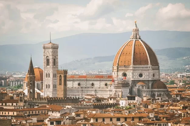 Red roofed duomo seen in Florence's skyline. A must see on a trip to Italy