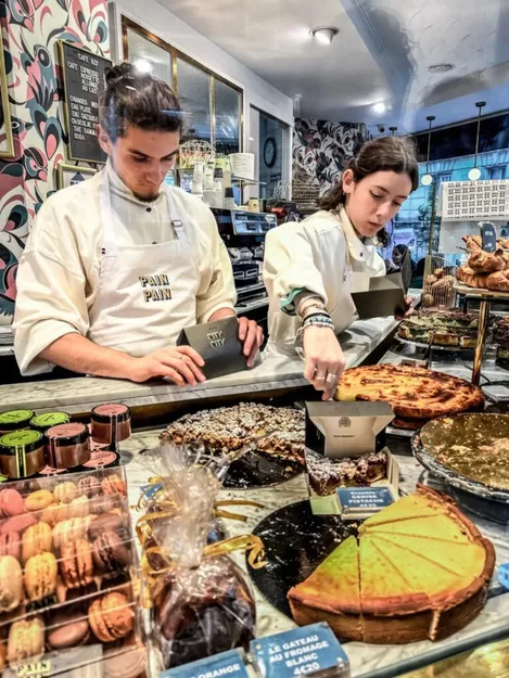 Pastry chefs working at Pain Pain in Paris's Montmartre neighborhood