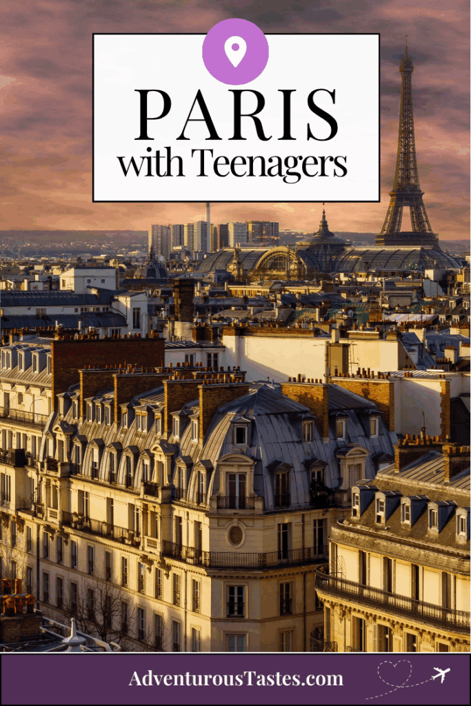 Paris with Teenagers from adventuroustastes.com Paris at night with Eiffel Tower in the background