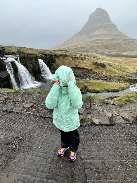 Child in a raincoat in Snæfellsnes Peninsula, Iceland
