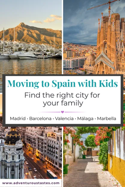 Movig to Spain with Kids - Find the right city for your family
from www.adventuroustastes.com
Madrid • Barcelona • Valencia • Málaga • Marbella
city landscapes of Marbella, Barcelona, Madrid, and Malaga